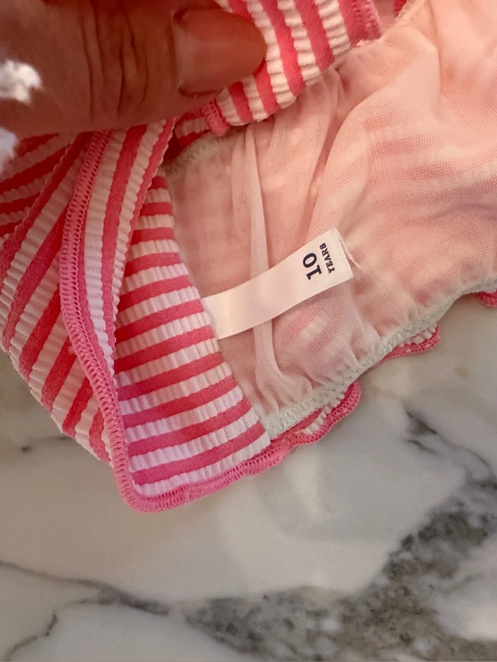 MC2 Saint Barth Pink and White Striped Ruffle Two-Piece Bikini